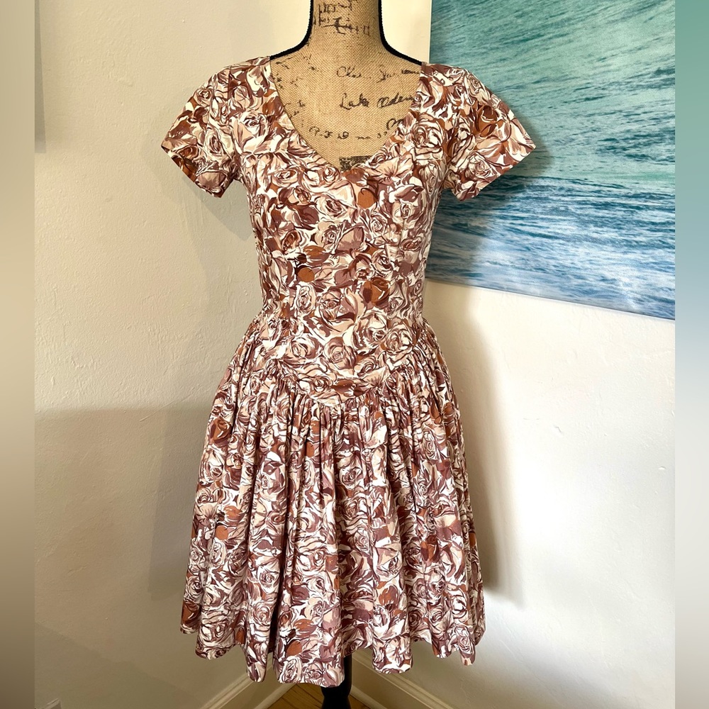 Vintage Floral Dress Anne Elisabeth Abaya Paris